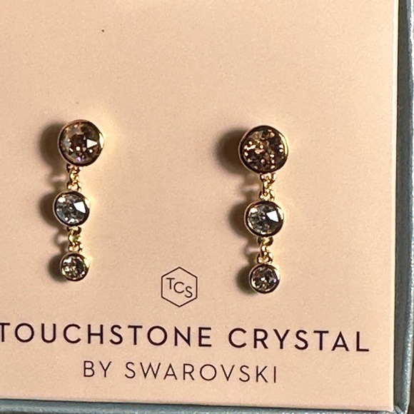 Crystal earrings Touchstone Crystal by Zwarovski - Picture 3 of 9